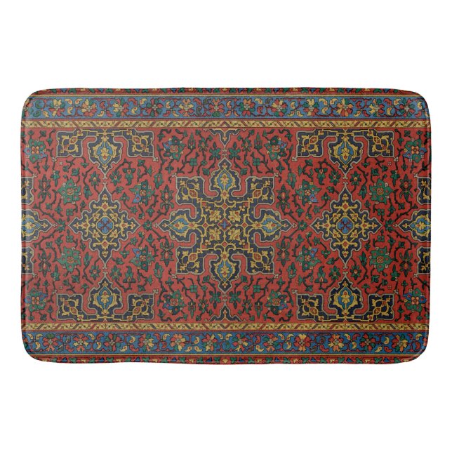Tapete De Banheiro Pérsia Rug Carpet Red Blue Classic (Frente)