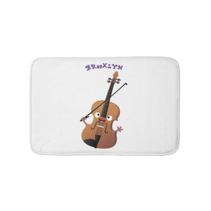 Tapete De Banheiro Personagem de desenho animado musical de violino e