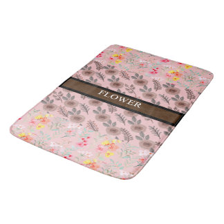 Tapete De Banheiro Personalização da Aquarela do Flor Elegante