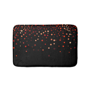 Tapete De Banheiro Personalizado Confetti Glitter Vermelho Preto Pers