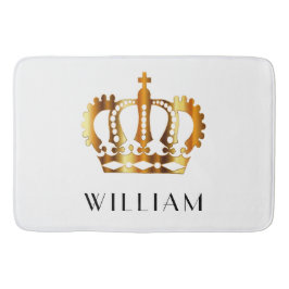 Tapete de Banheiro Personalizado Coroa Dourada Nom