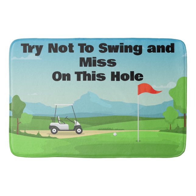 Tapete De Banheiro Personalizar Banheira De Golfe Engraçado (Frente)