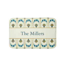 Tapete De Banheiro Personalized Art Deco Teal & Gold Geometric