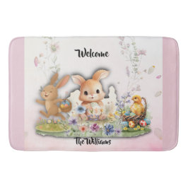 Tapete De Banheiro Personalized Easter Bunny Bath Mat