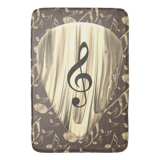 Tapete De Banheiro Personalized Music Note Guitar Pick  (Frente Vertical)