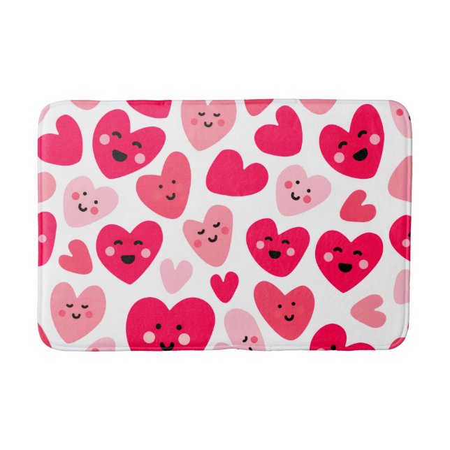 Tapete De Banheiro Personalized Red Heart Happy Valentine’s Day Lover (Frente)