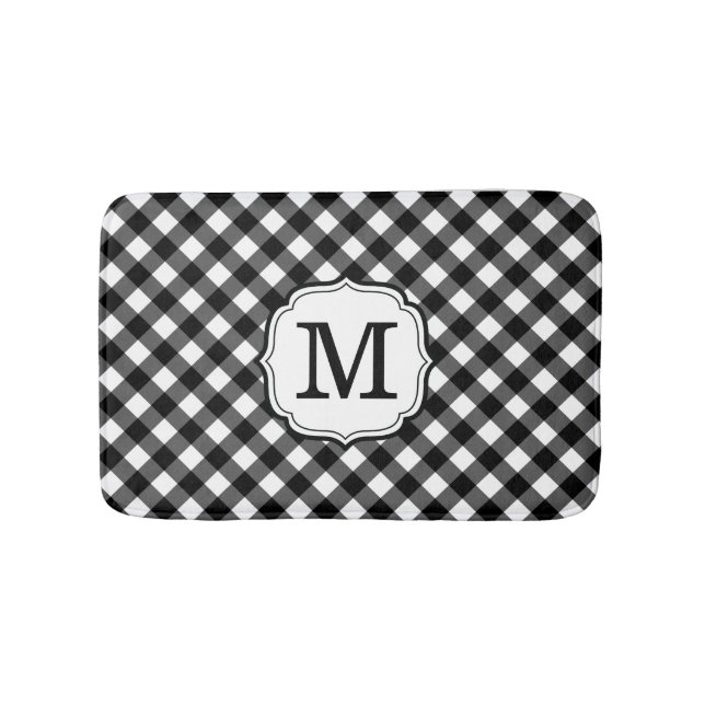 Tapete De Banheiro Personalized Single Initial Monogram Bath Mat (frente)