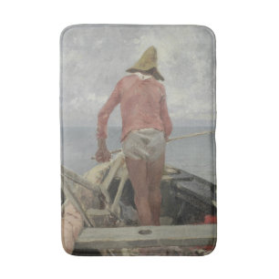 Tapete De Banheiro Pescador em Seu Barco (por Vincenzo Caprile)