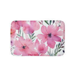 Tapete De Banheiro Pétalas Rosas | Flores Pintadas em Aquarela