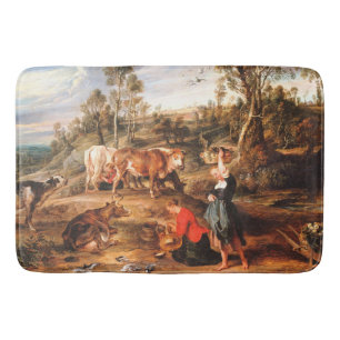 Tapete De Banheiro Peter Paul Rubens Milkmaids with Cattle in a Lands