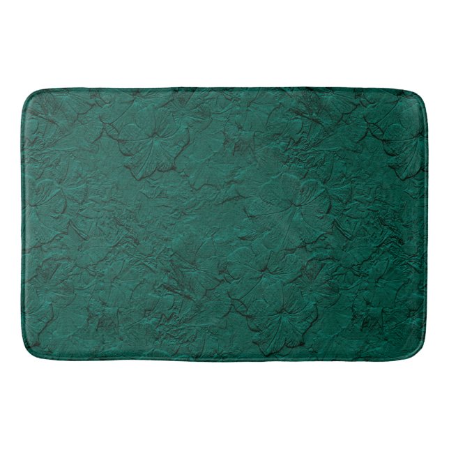 Tapete De Banheiro Petunias Esculpidas, Jade Green-Large Bath Mat (Frente)