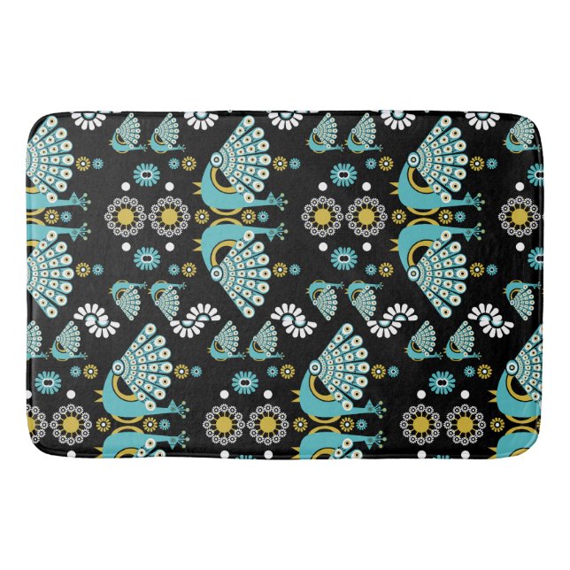 Tapete De Banheiro Pheasants Peacock Art (Frente)
