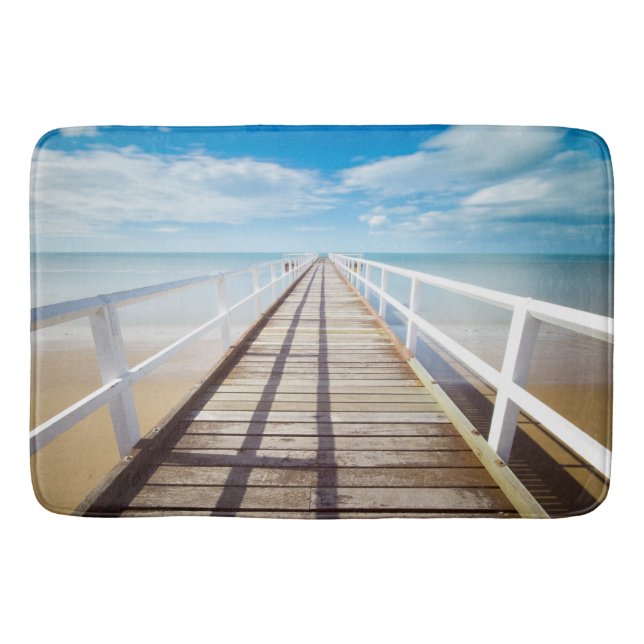 Tapete De Banheiro Pier de praia tropical (Frente)