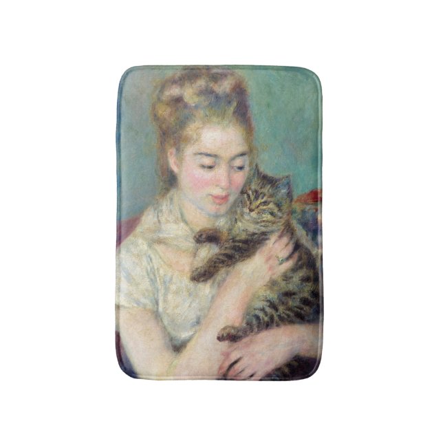 Tapete De Banheiro Pierre-Auguste Renoir - Mulher com gato (Frente Vertical)