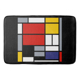 Tapete De Banheiro Piet Mondrian, Composição com Grande Plano Vermelh