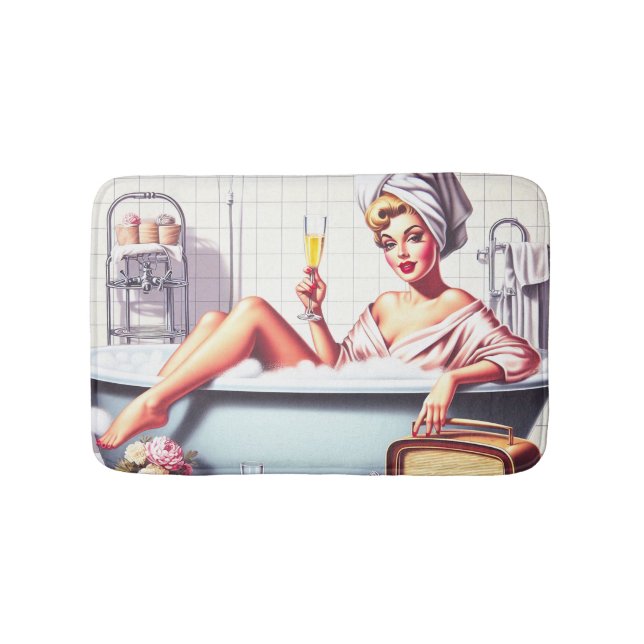 Tapete De Banheiro Pin-up do Bath Vintage (frente)