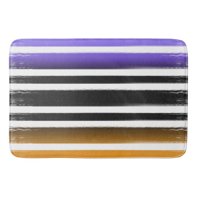 Tapete De Banheiro Pincel de pintura laranja preto roxo Halloween (Frente)