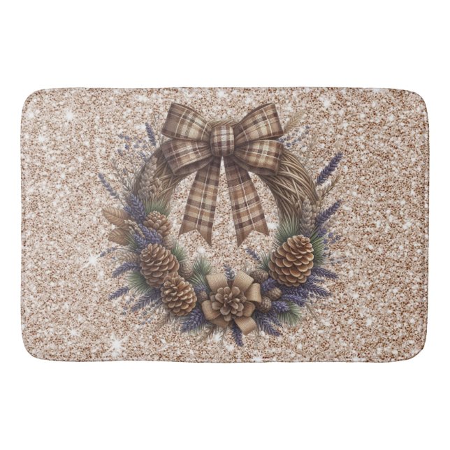 Tapete De Banheiro Pinecone Wreath Mat (Frente)