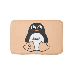 Tapete De Banheiro Pinguim Bonito Com Seu Nome