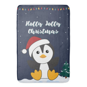 Tapete De Banheiro Pinguim Natal Neve Inverno Bat de Pinguins