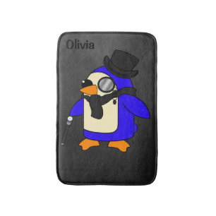 Tapete De Banheiro Pinguim-preto-na moda de-cartoon bonito
