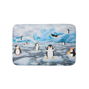 Tapete De Banheiro pinguins bonitos no gelo da Antártica