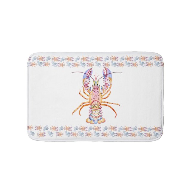 Tapete De Banheiro Pink and Blue Lobster (frente)