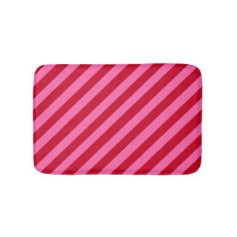 Tapete De Banheiro Pink and Red Christmas Peppermint Stripes 