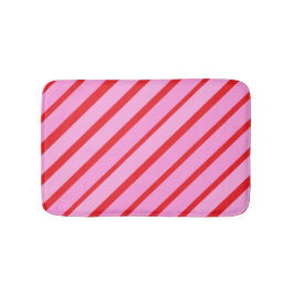 Tapete De Banheiro Pink and Red Diagonal Stripes