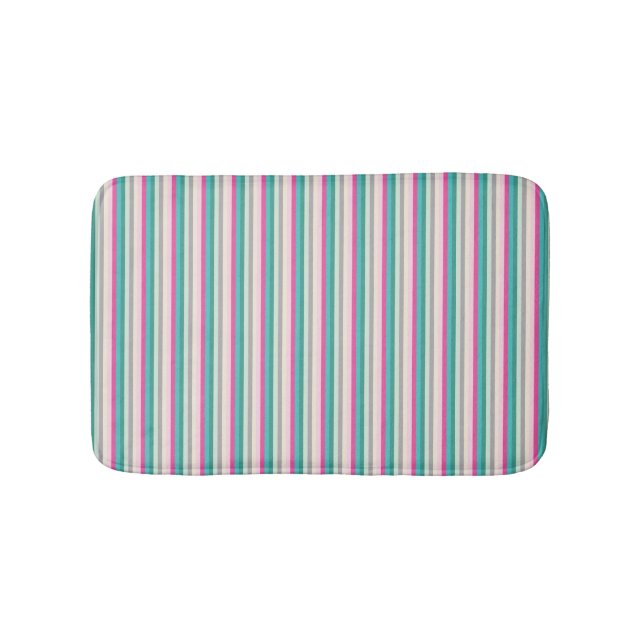 Tapete De Banheiro Pink and Teal Striped (frente)
