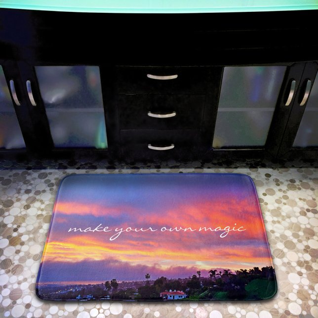 Tapete De Banheiro Pink Blue Yellow Sunset Torne Seu Próprio Roteiro  (Criador carregado)