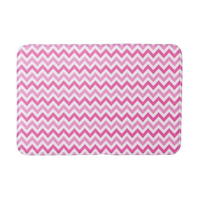 Tapete De Banheiro Pink Chevron Breast Cancer Awareness Pattern (Frente)