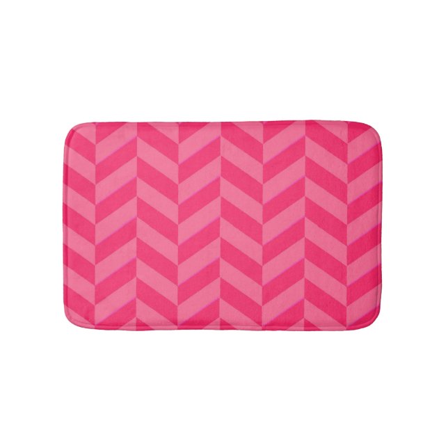 Tapete De Banheiro Pink Chevron Tribal Zig Zag Stripes Padrão Moderno (frente)