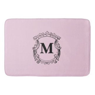 Tapete De Banheiro Pink Custom Monogram Crest
