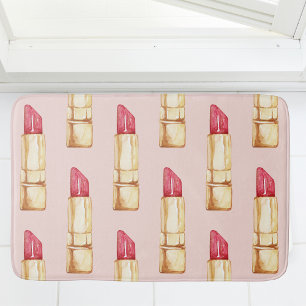 Tapete De Banheiro Pink e Lipstick vermelho modernos de Pastel