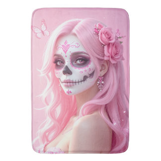 Tapete De Banheiro Pink Lady Sugar Skull