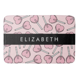 Tapete De Banheiro Pink Lollipops, Heart Lollipops, Lolly, Your Name