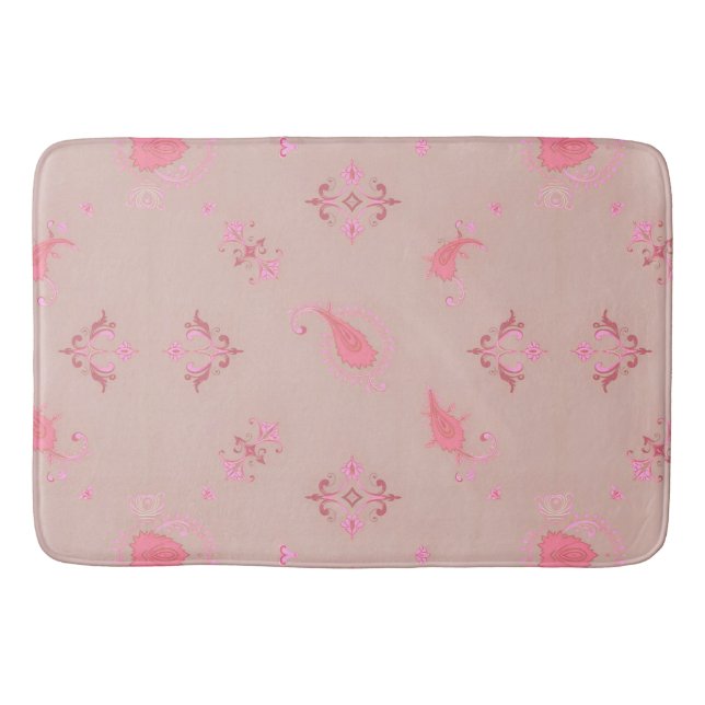Tapete De Banheiro Pink Paisley Pattern (Frente)