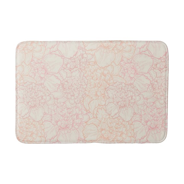 Tapete De Banheiro Pink Peony Floral Patterno (Frente)