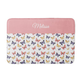 Tapete De Banheiro Pink Purple Butterflies Monogram Name