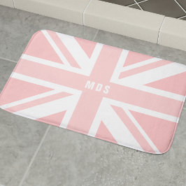 Tapete De Banheiro Pink Union Jack UK Flag Monograma Bath Mat