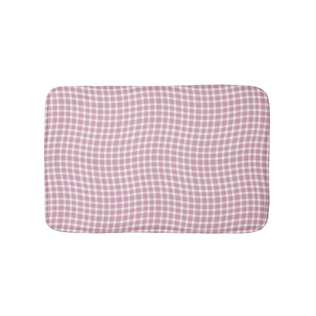 Tapete De Banheiro Pink White Plaid Checker Seamless Pattern (frente)