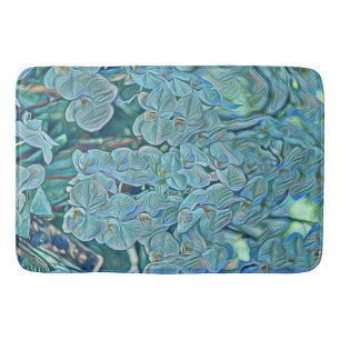 Tapete De Banheiro Pintor de orquídeas púrpura azul