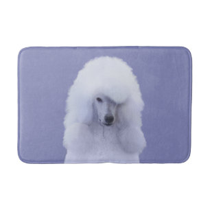 Tapete De Banheiro Pintura Branca de Poodle Padrão - Arte Cão Origi