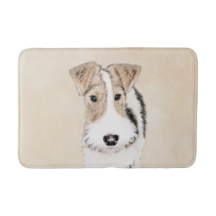 Tapete De Banheiro Pintura com terrier de Fox com fio - Arte canina o
