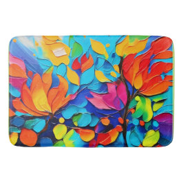 Tapete De Banheiro Pintura da Sinfonia Floral Vibrante