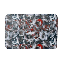 Tapete De Banheiro Pintura de rosas vermelhas brancas, pretas, pratea