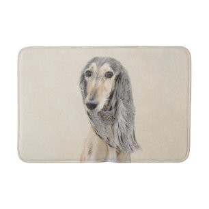 Tapete De Banheiro Pintura em Saluki - Arte Cão Original