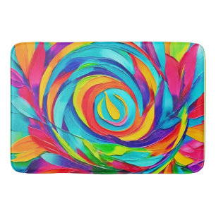 Tapete De Banheiro Pintura Espiral Floral Psicodélica Vibrante