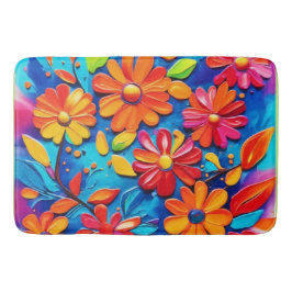 Tapete De Banheiro Pintura Floral Alegre